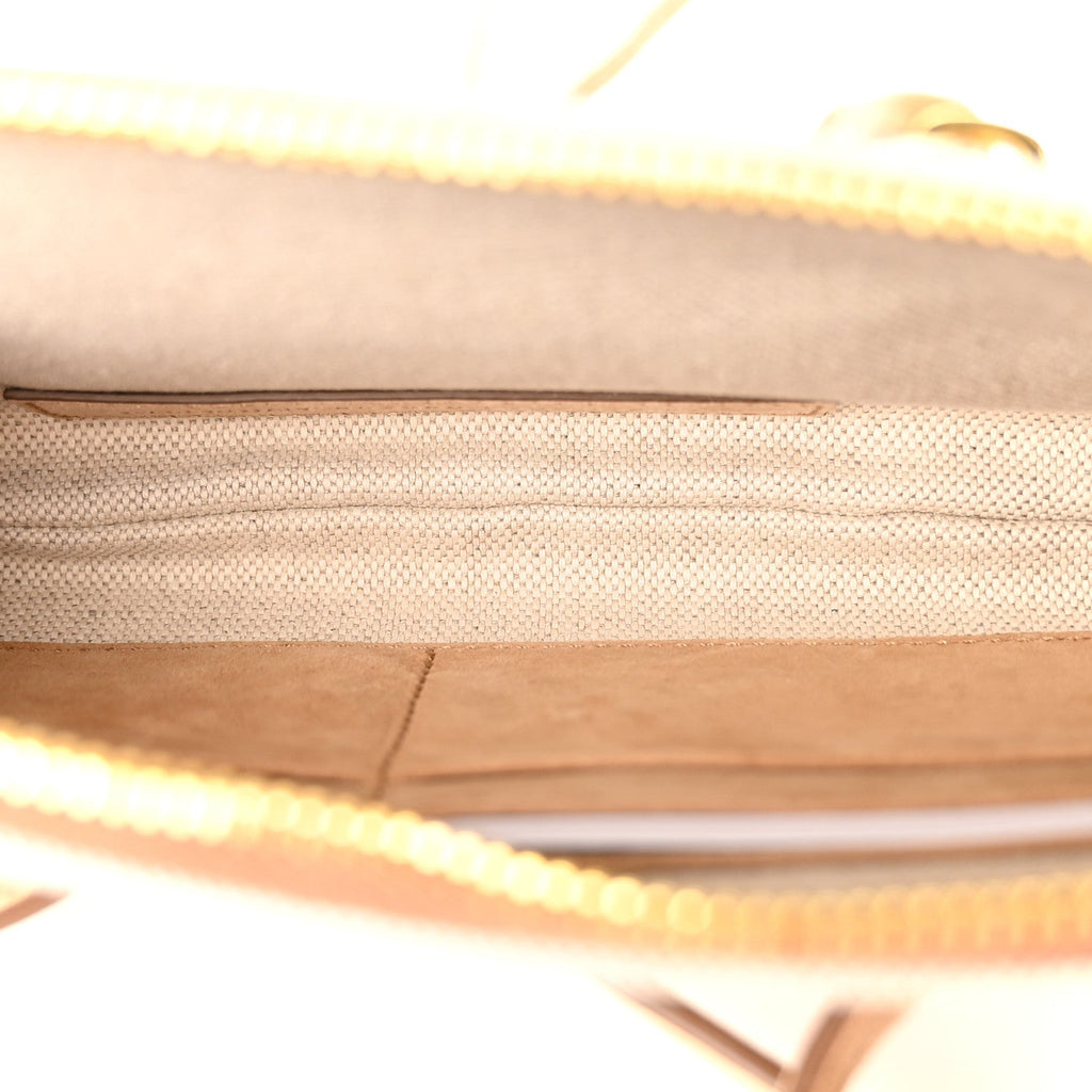 Linen Canvas Waxed Suede Calfskin Aged Gold Hardware Le City Pouch On Strap Beige Camel