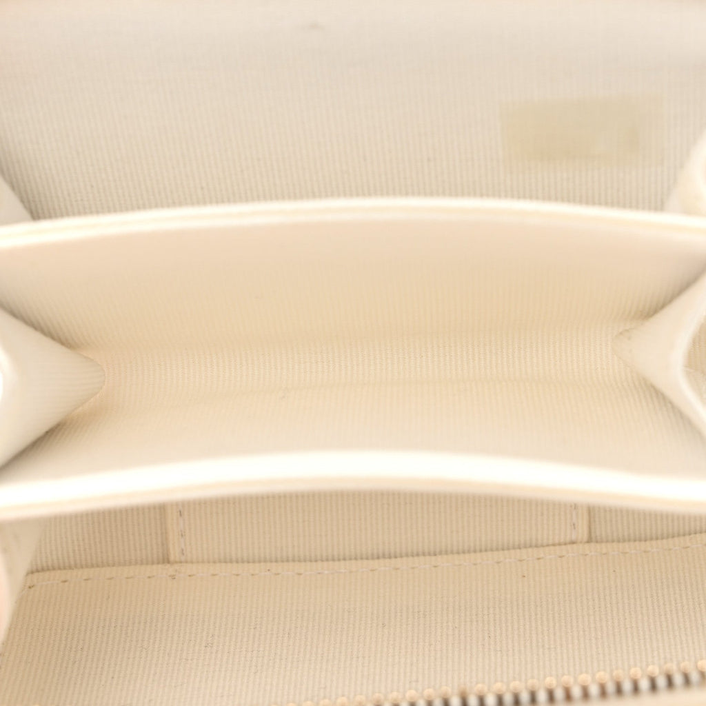 Caviar Quilted Mini Boy Clutch With Chain White