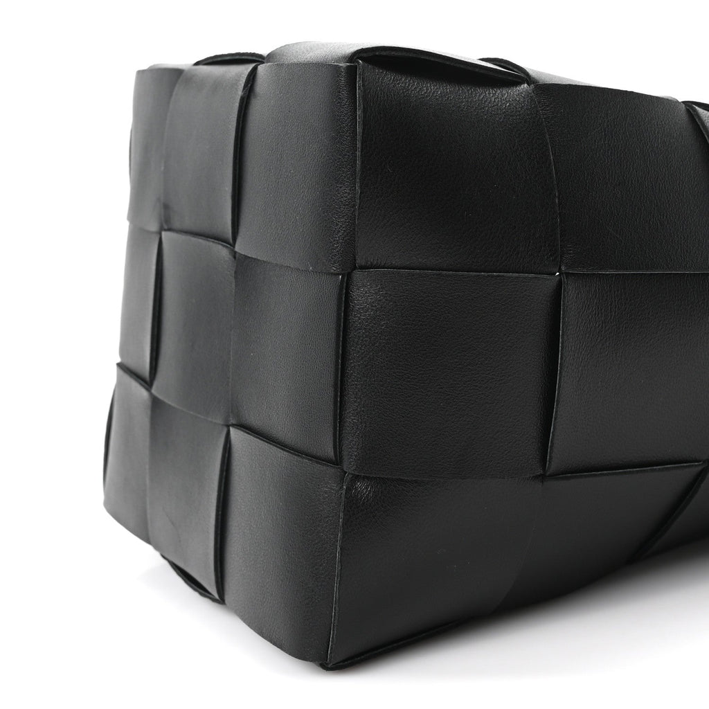 Nappa Maxi Intrecciato Cassette Bucket Bag Black
