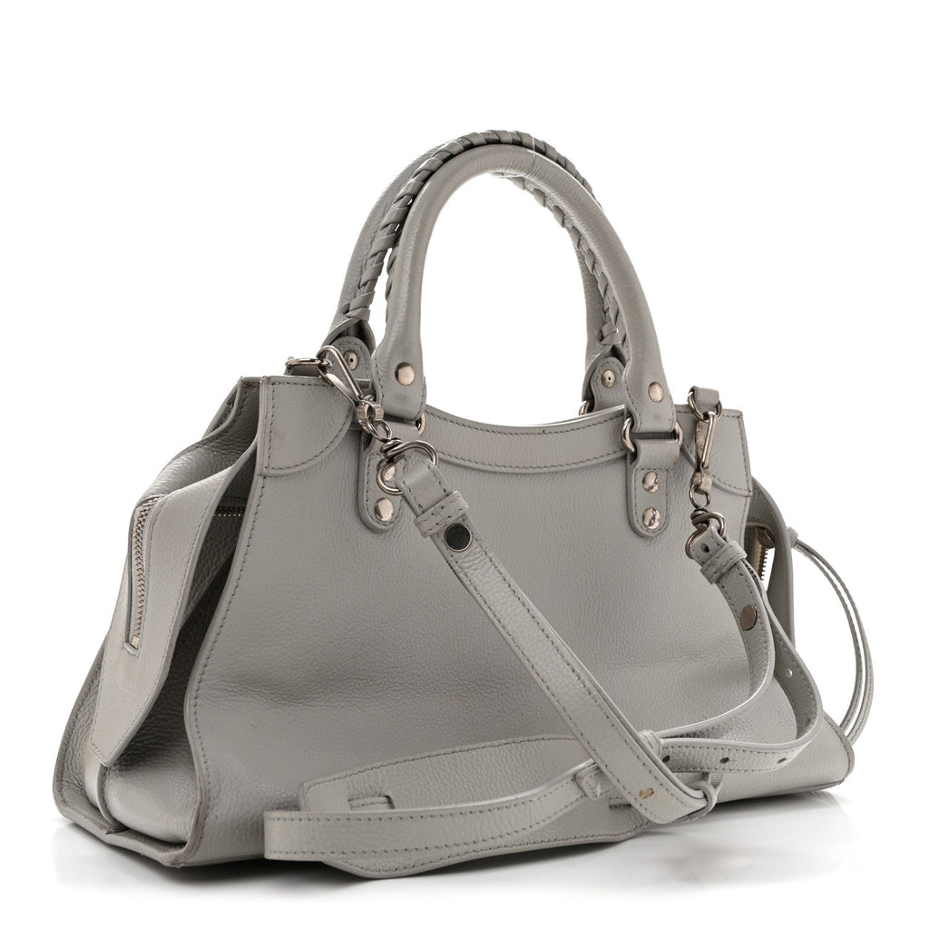 Grained Calfskin Neo Classic Silver Hardware S City Light Grey