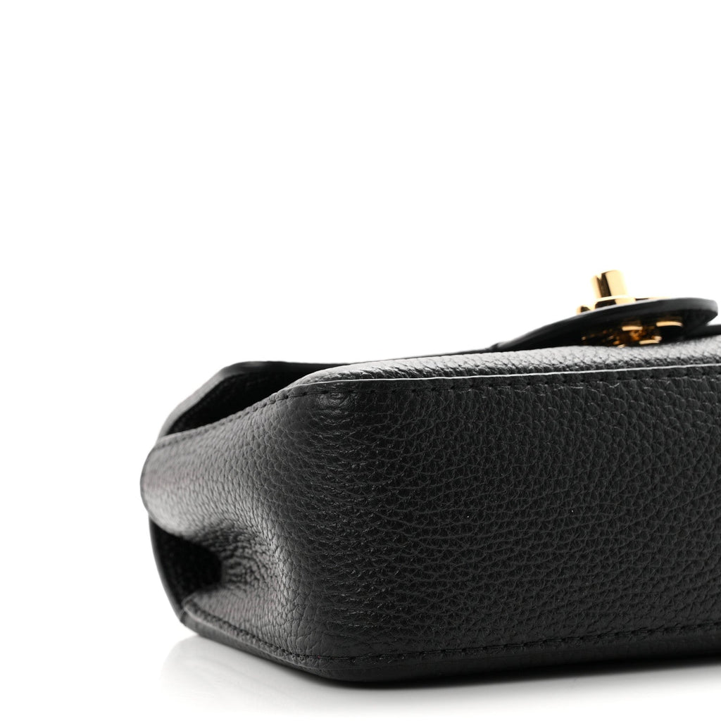 Grained Calfskin Mini Souplissimo Maxi Flap Black