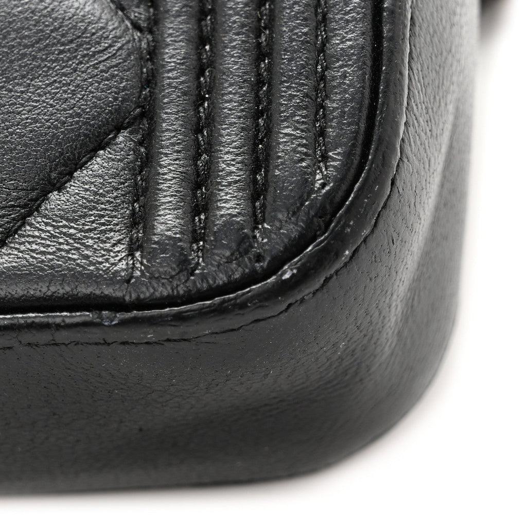 Lambskin Quilted Small Boy Clutch With Chain So Black