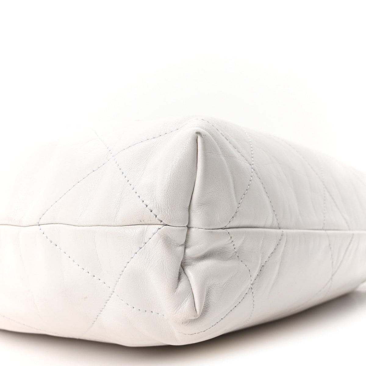 Shiny Calfskin Quilted Small Chanel 22 White