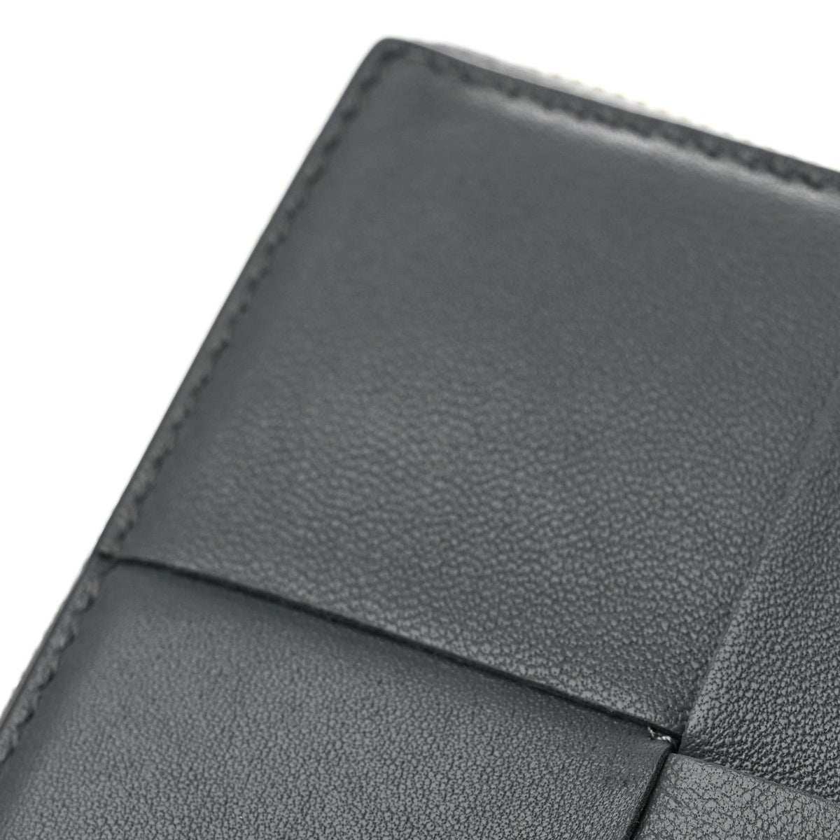 Calfskin Maxi Intrecciato Zip Around Wallet Thunder