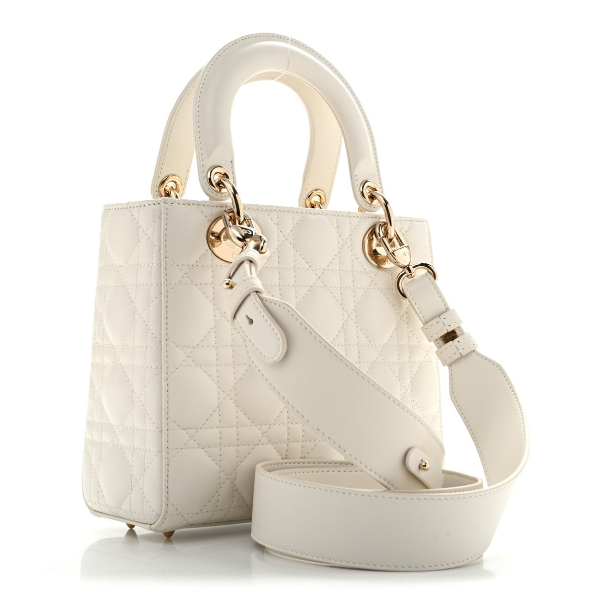 Lambskin Cannage Small My ABCDior Lady Dior White