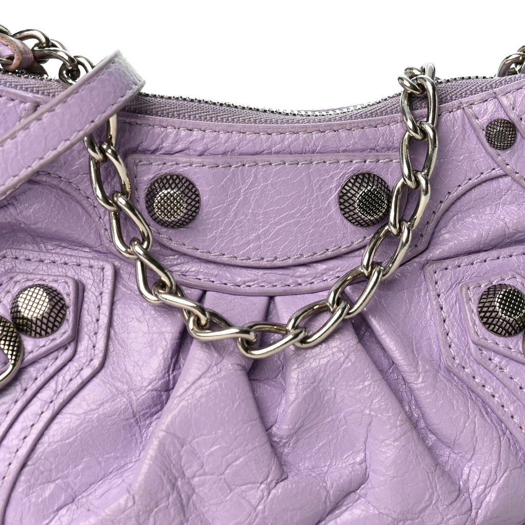 Agneau Arena Le Cagole Mini Purse With Chain Lilac