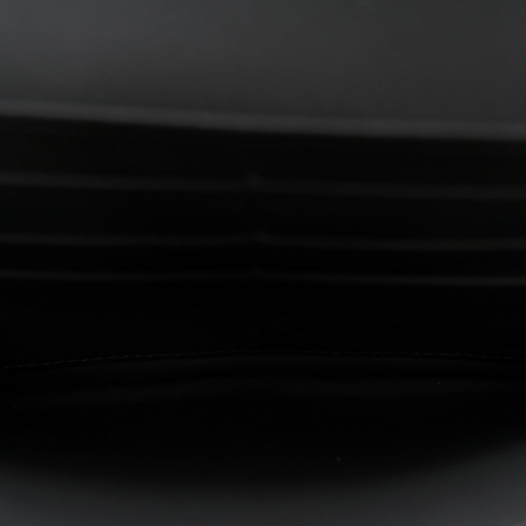 Ultra Matte Calfskin Saddle Chain Wallet Pouch Black