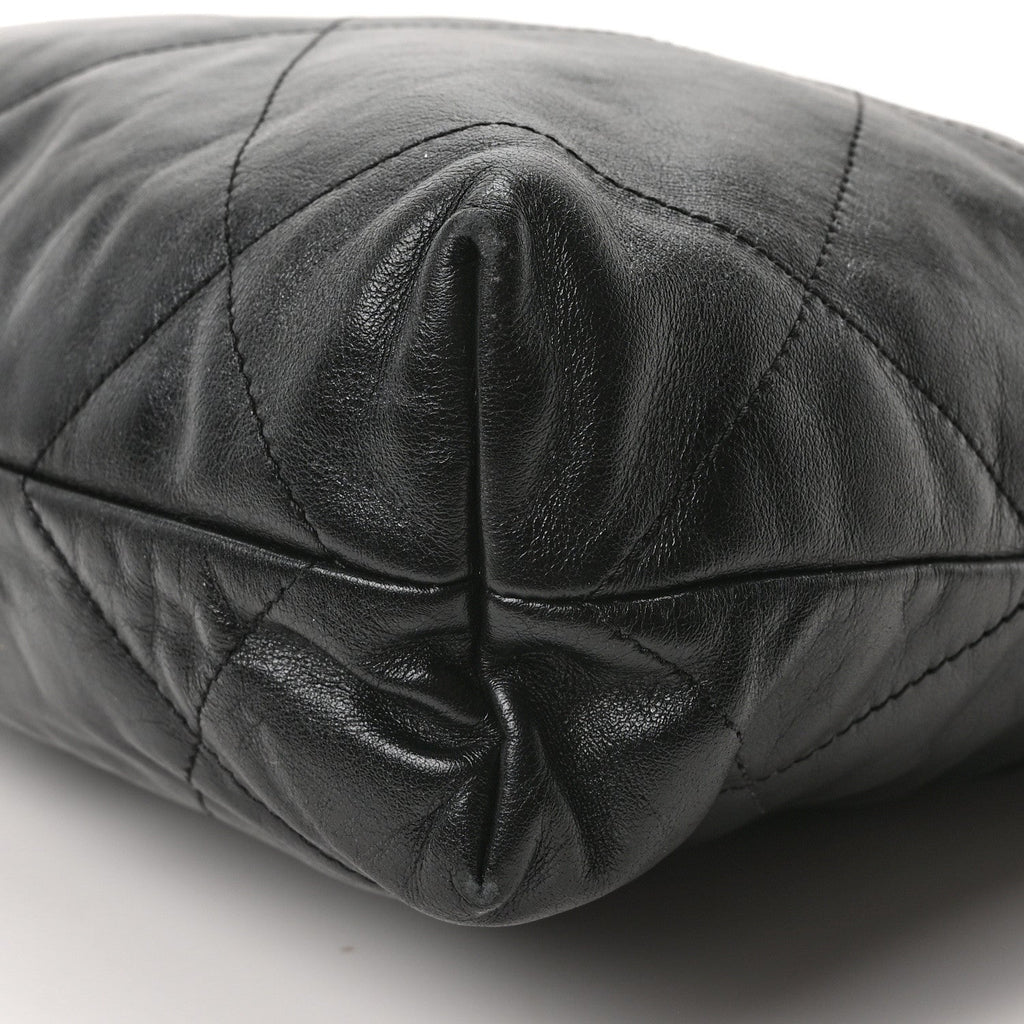 Calfskin Quilted Small Chanel 22 Black