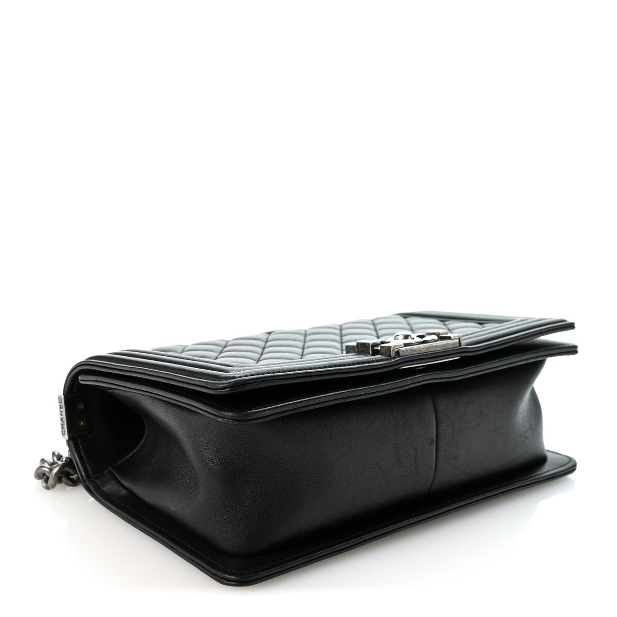 Calfskin Quilted Medium Boy Flap Black