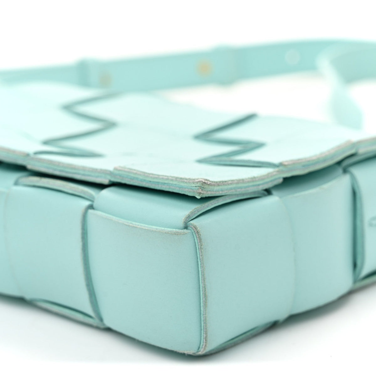 Lambskin Maxi Intrecciato Small Cassette Crossbody Bag  Celadon