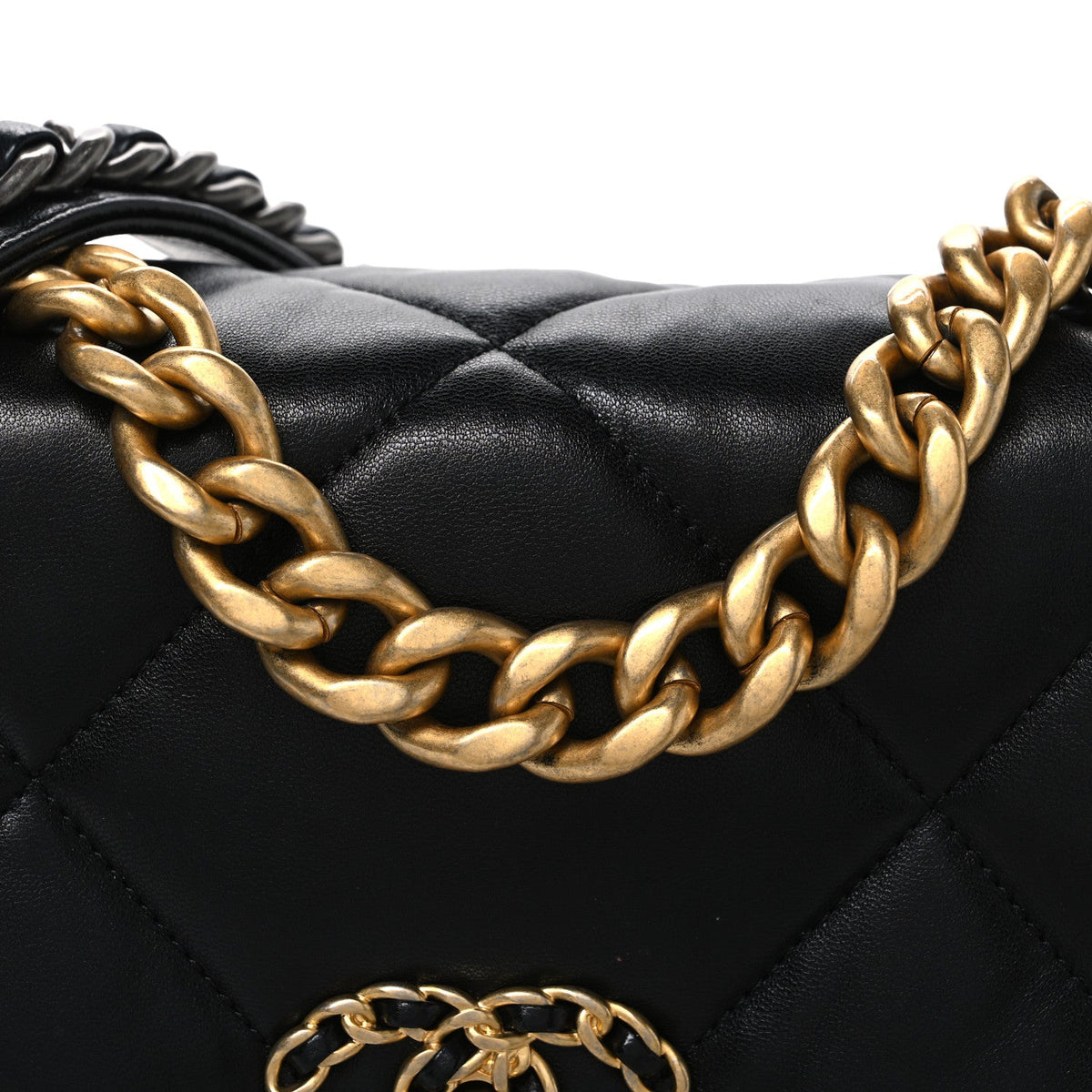 Lambskin Quilted Medium Chanel 19 Flap Black