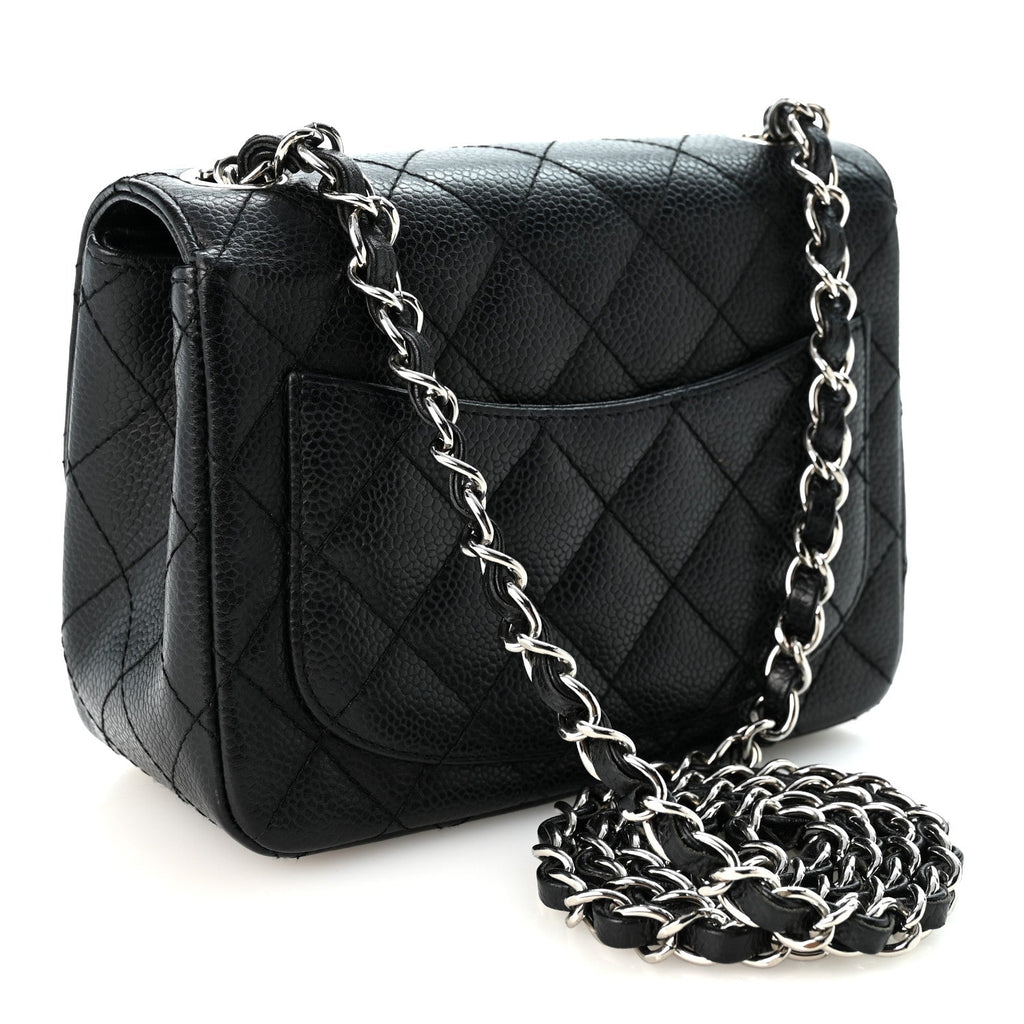 Caviar Quilted Mini Square Flap Black