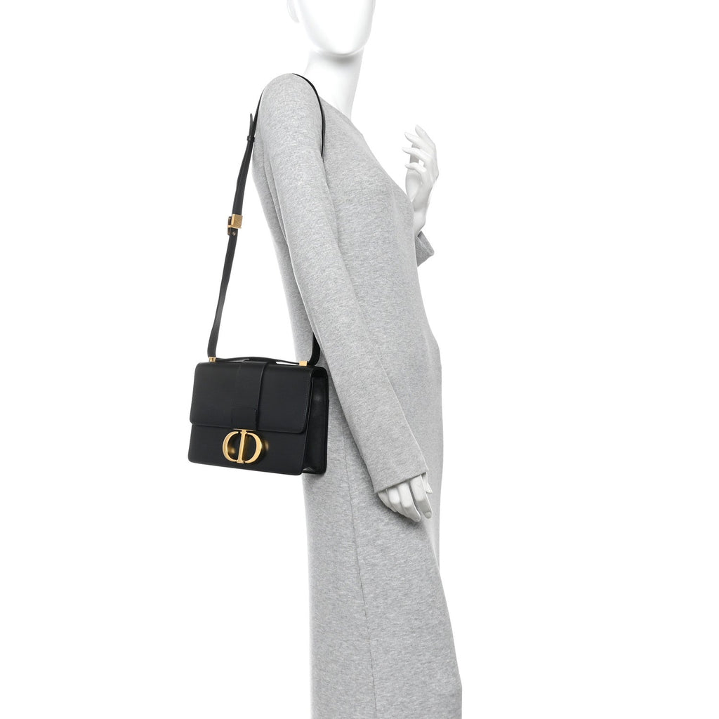 Smooth Calfskin 30 Montaigne Flap Bag Black