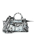 Agneau Arena Graffiti Neo Cagole City Handbag XS Black White