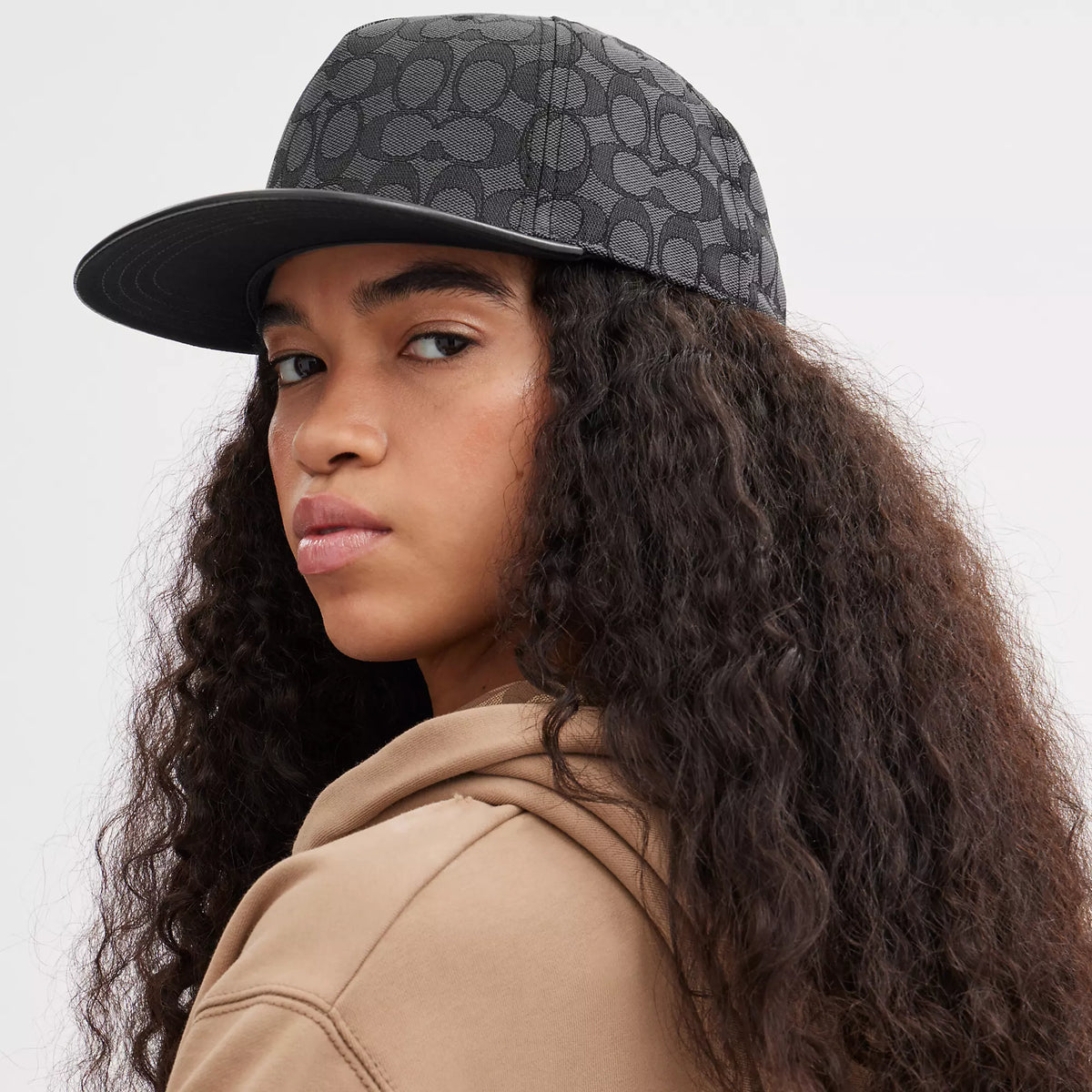 Coach Outlet Signature Jacquard Flat Brim Hat