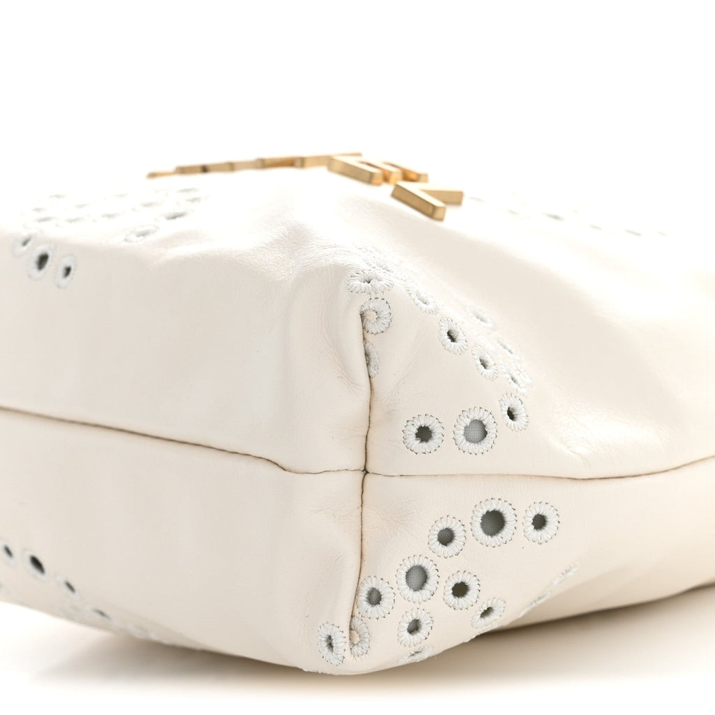 Calfskin Eyelet Mini Chanel 22  White