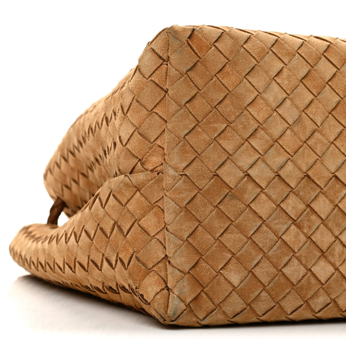 Suede Intrecciato Large Andiamo Shoulder Bag Acorn