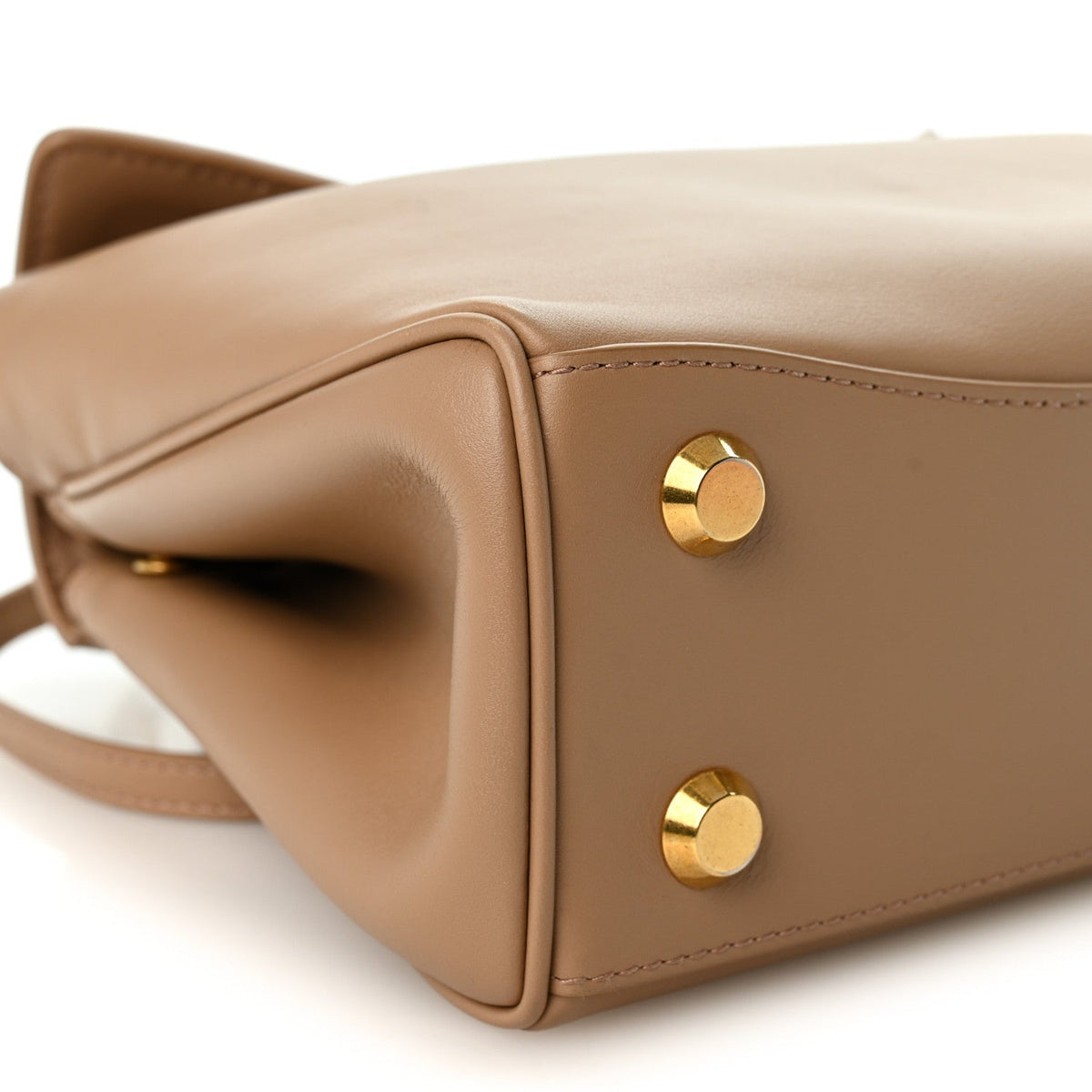 Natural Smooth Calfskin Mini Rodeo Top Handle Handbag Latte