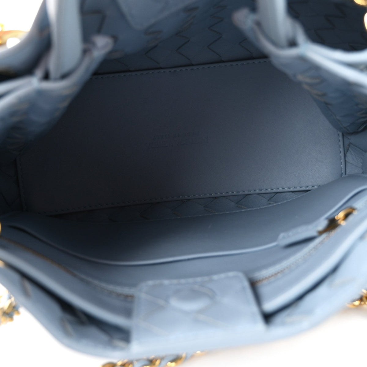 Nappa Intrecciato Small Andiamo Shoulder Bag Ice