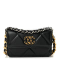 Lambskin Quilted Chanel 19 Clutch With Chain Black