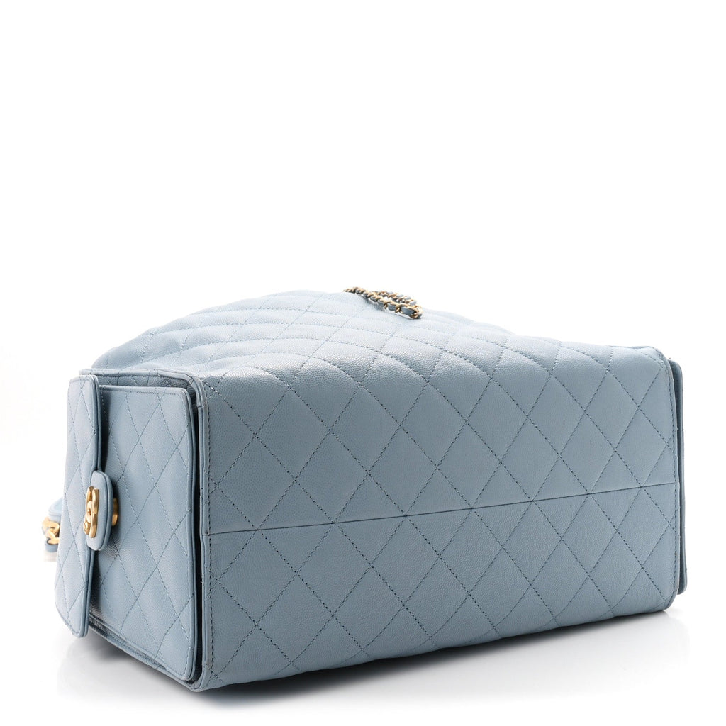 Caviar Quilted Medium Chanel 25 Handbag Blue