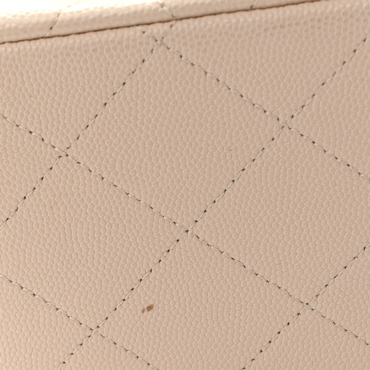 Caviar Quilted Jumbo Double Flap Light Beige