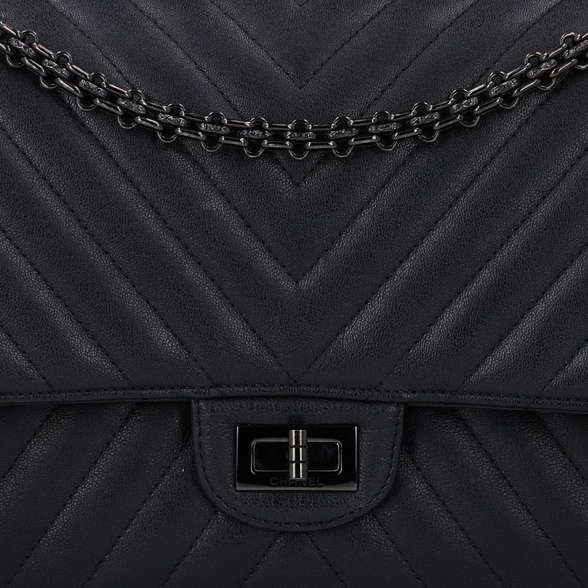 Sheepskin Chevron Quilted 2.55 Reissue 226 Flap So Black