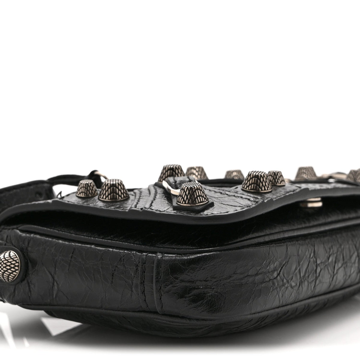 Agneau Arena Silver XS Le Cagole Flap Bag Black