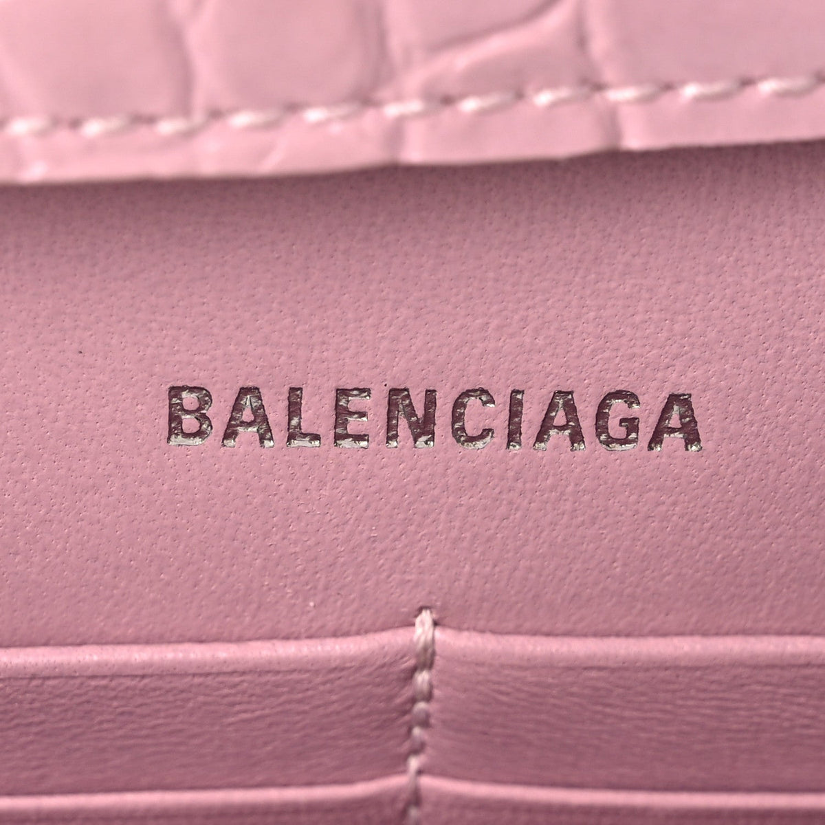 Shiny Calfskin Crocodile Embossed Hourglass Chain Bag Powder Pink