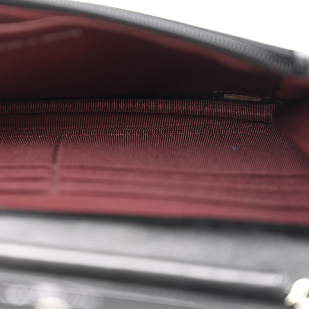 Lambskin Quilted Wallet On Chain WOC Black
