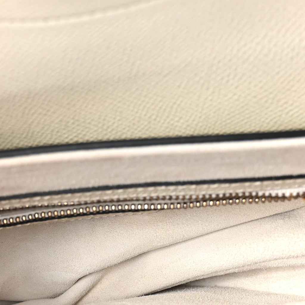 Grained Calfskin Saddle Bag White