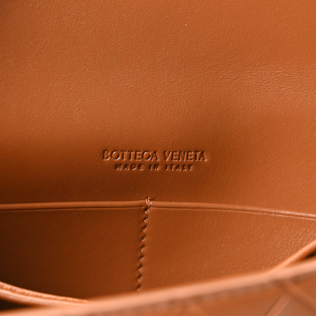 Nappa Intrecciato Andiamo Pouch On Strap Tannin