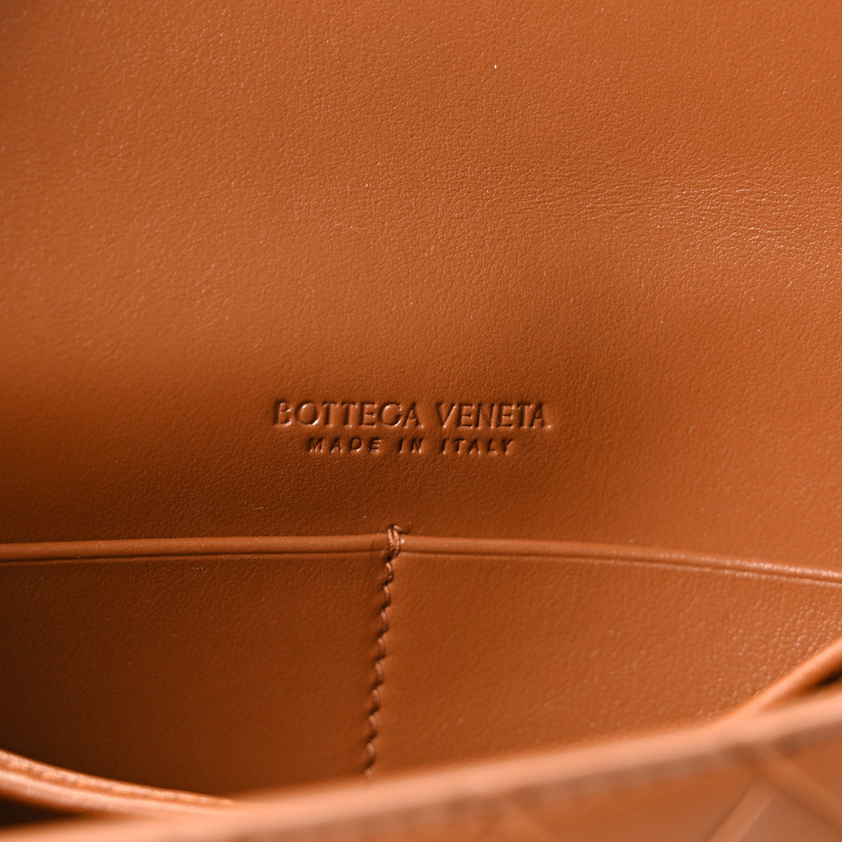 Nappa Intrecciato Andiamo Pouch On Strap Tannin