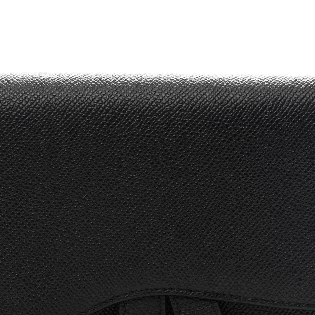 Grained Calfskin Saddle Pouch Bag Black