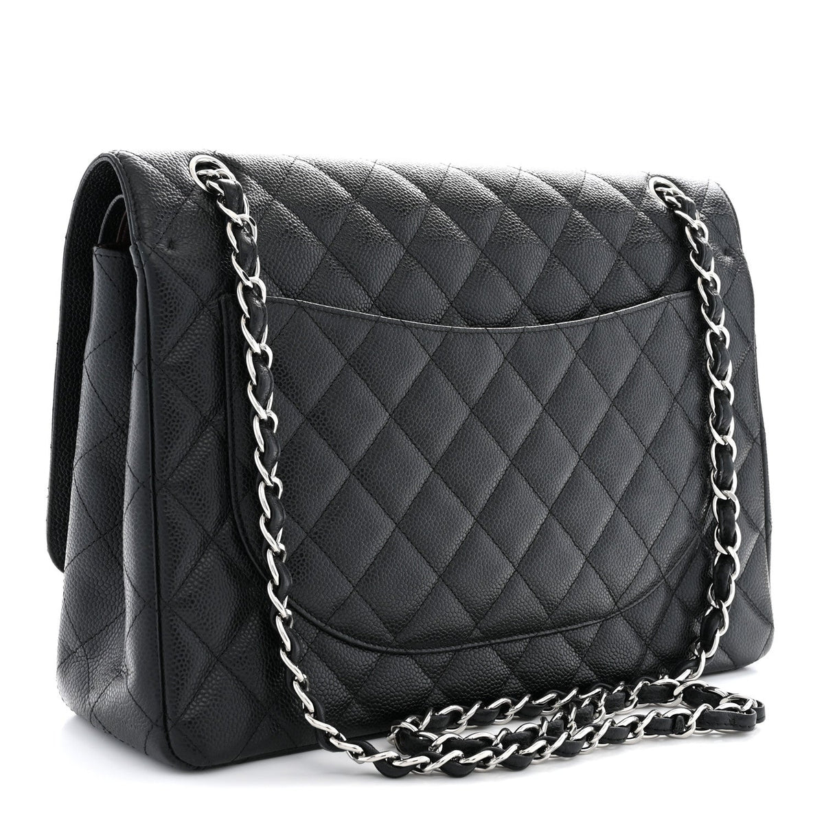 Caviar Quilted Maxi Double Flap Black