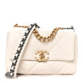 Lambskin Quilted Medium Chanel 19 Flap White