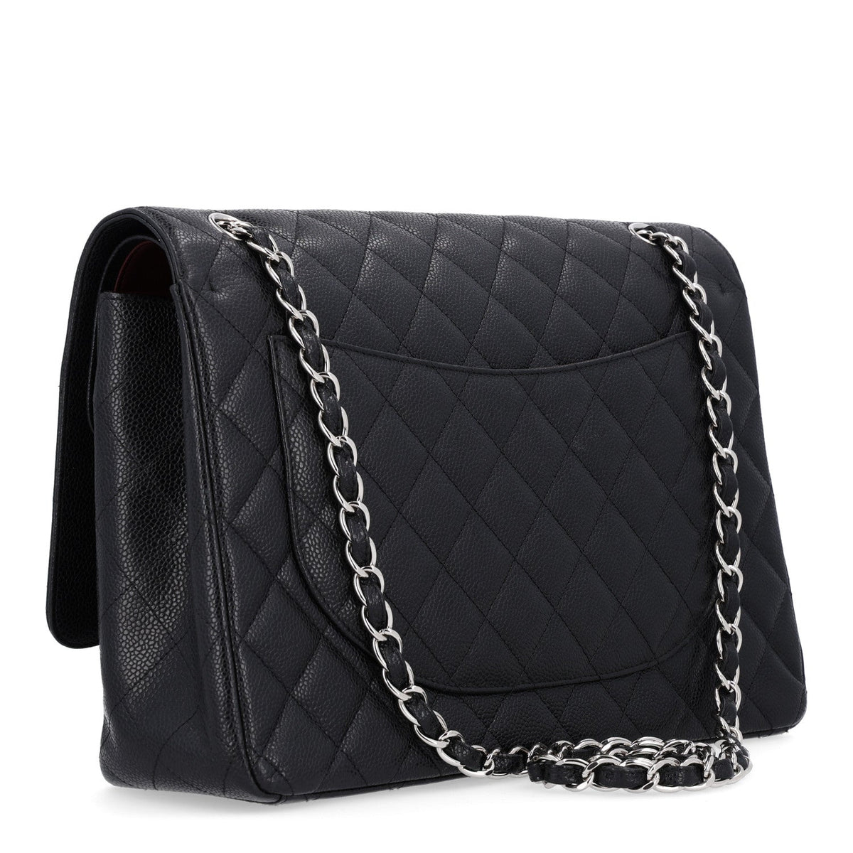 Caviar Quilted Maxi Double Flap Black