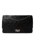 Aged Calfskin Quilted 2.55 Reissue 227 Flap Black