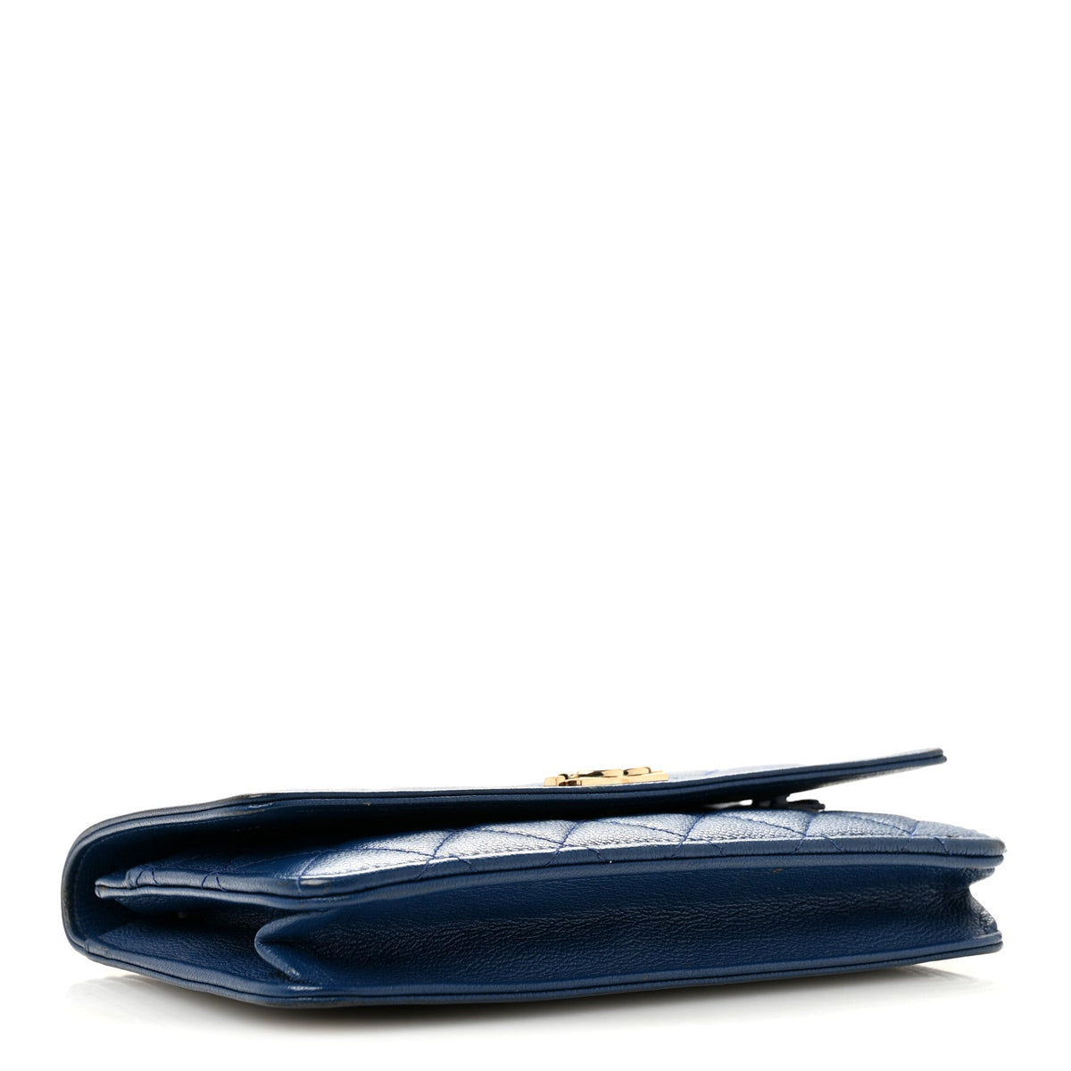 Caviar Quilted Boy Wallet On Chain WOC Dark Blue