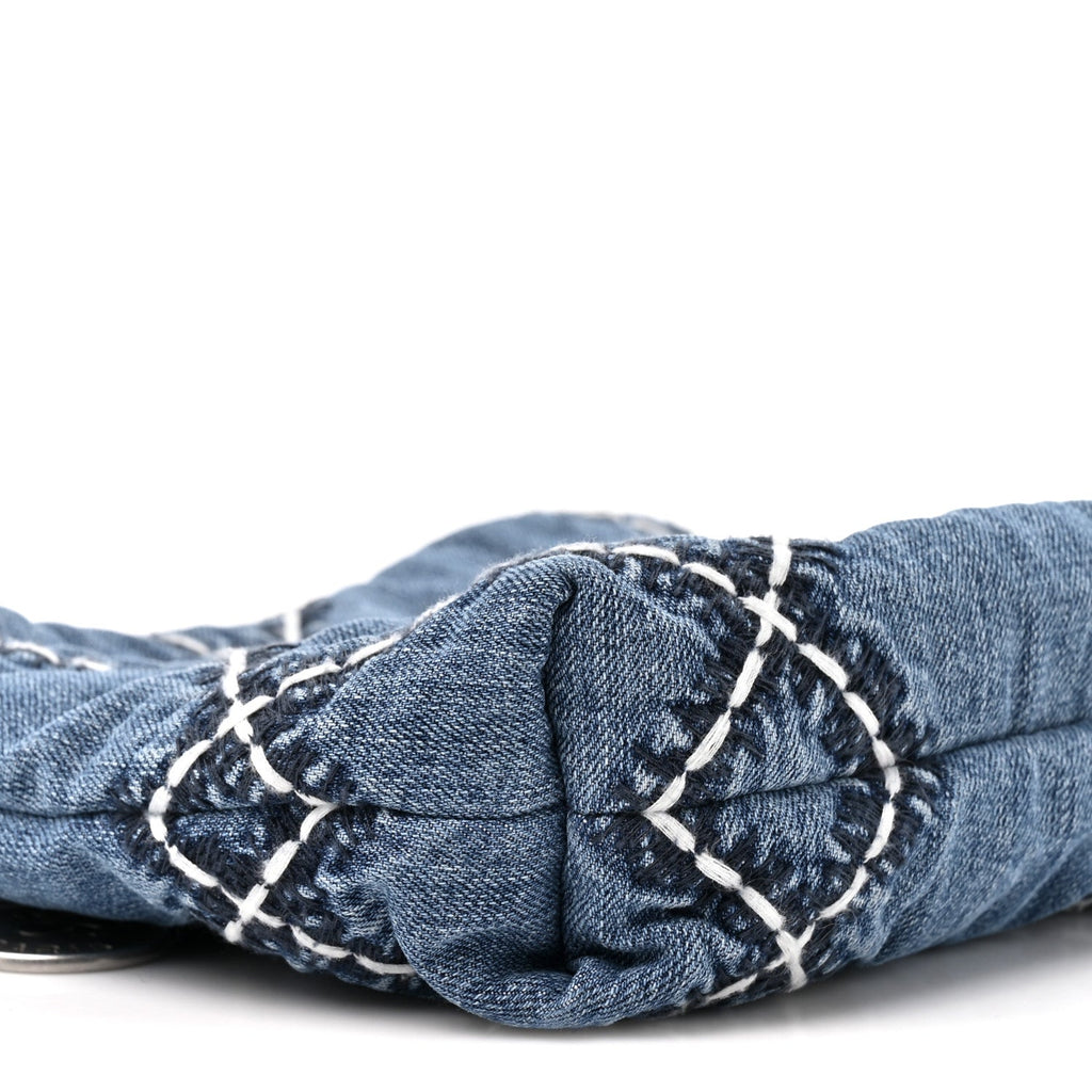 Denim Stitched Quilted Mini Chanel 22 Blue