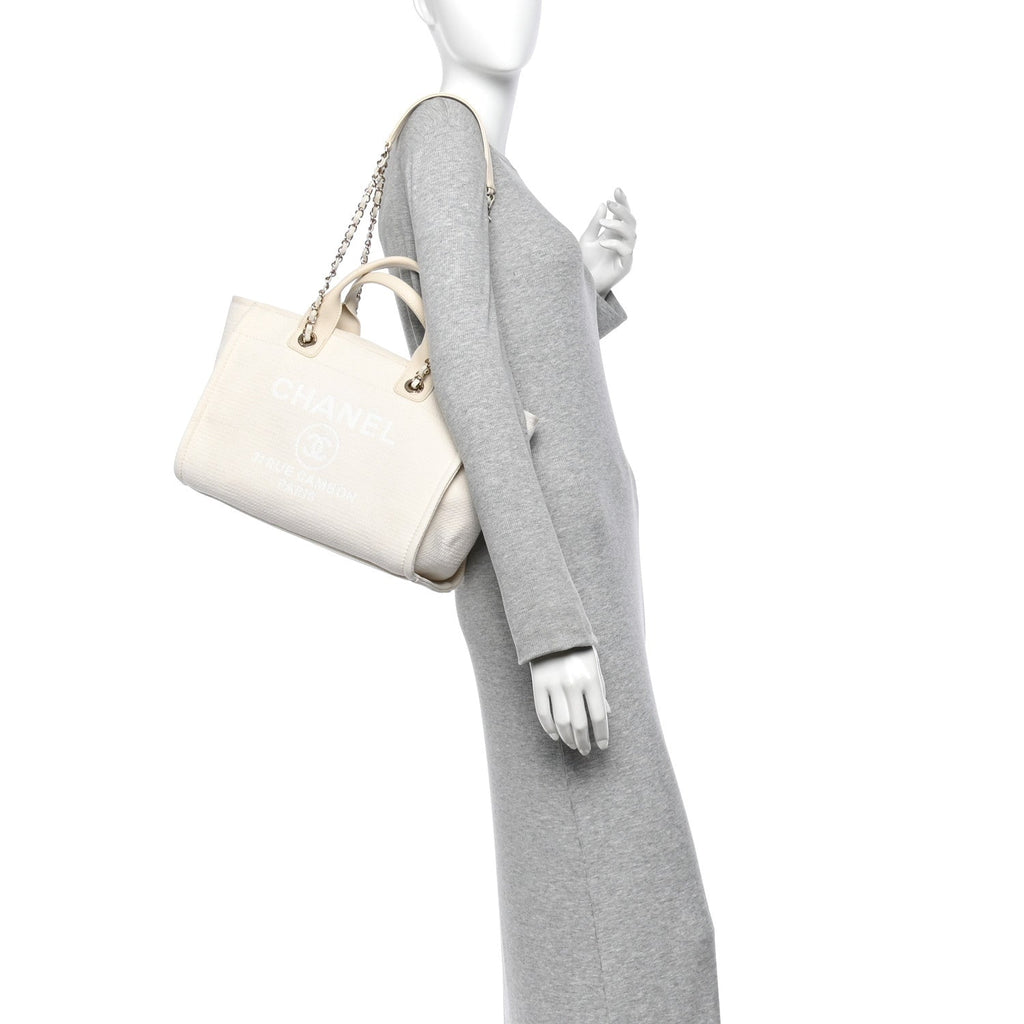 Mixed Fibers Small Deauville Tote White