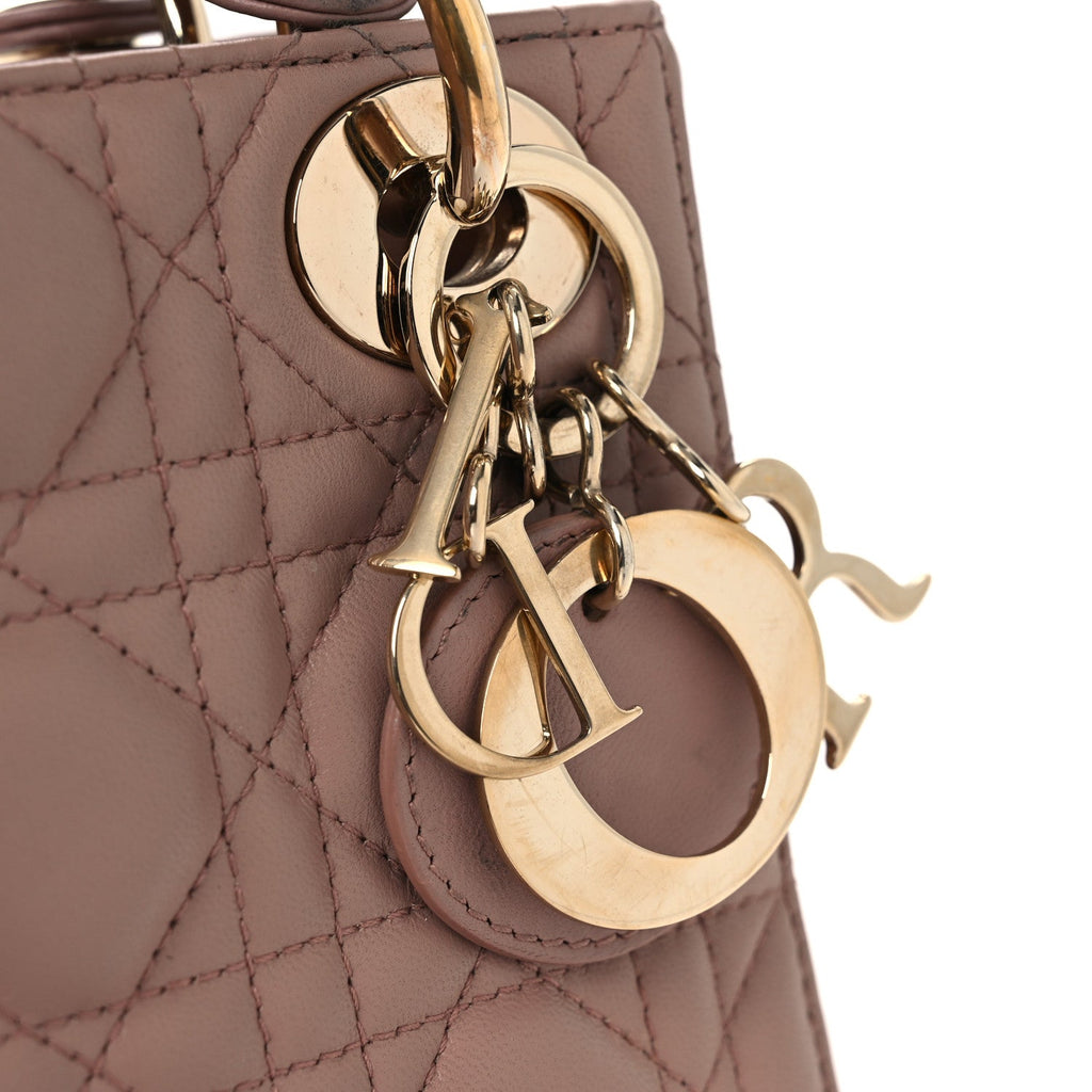 Lambskin Cannage Mini Lady Dior Blush