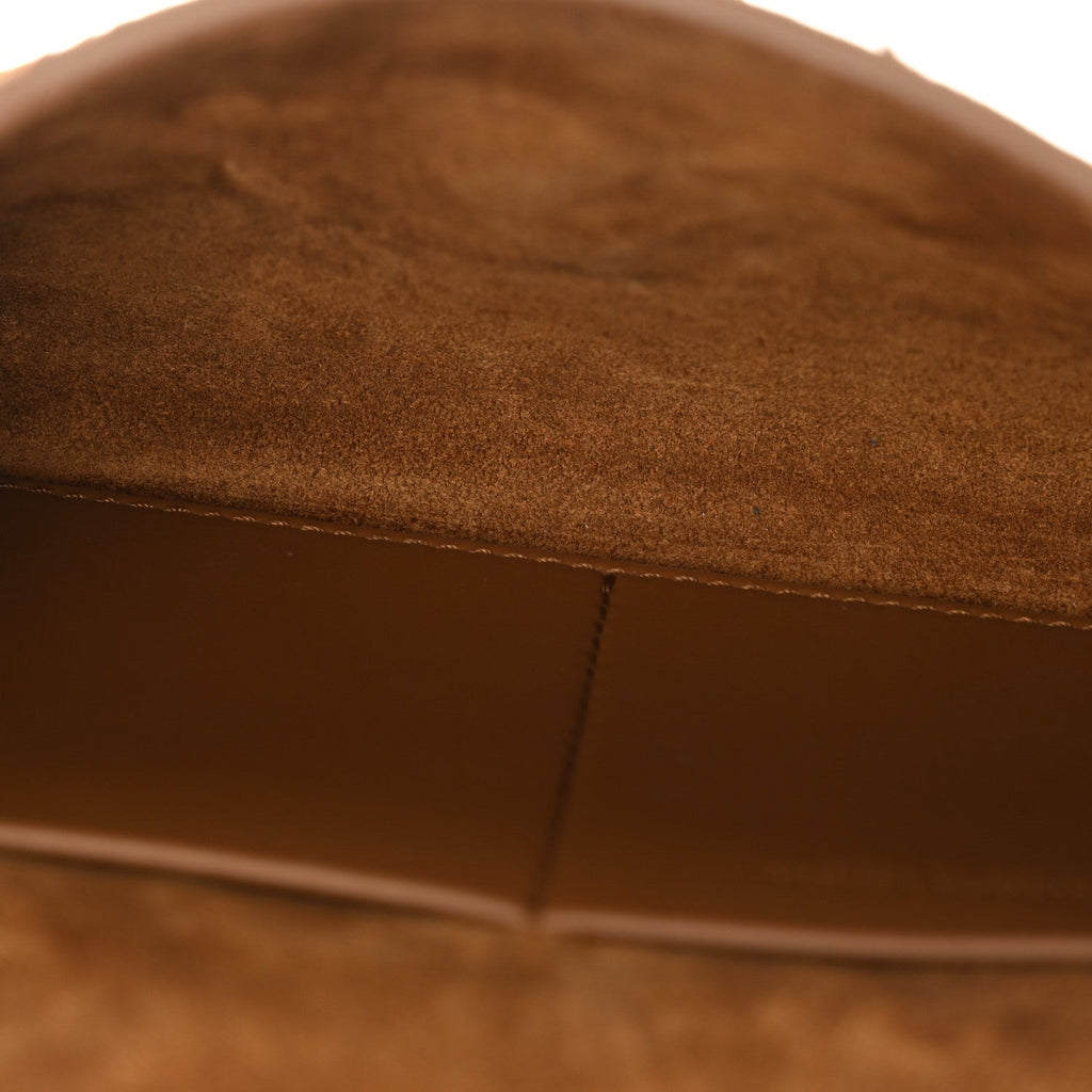 Suede Intrecciato Andiamo Pouch On Strap Dark Caramel