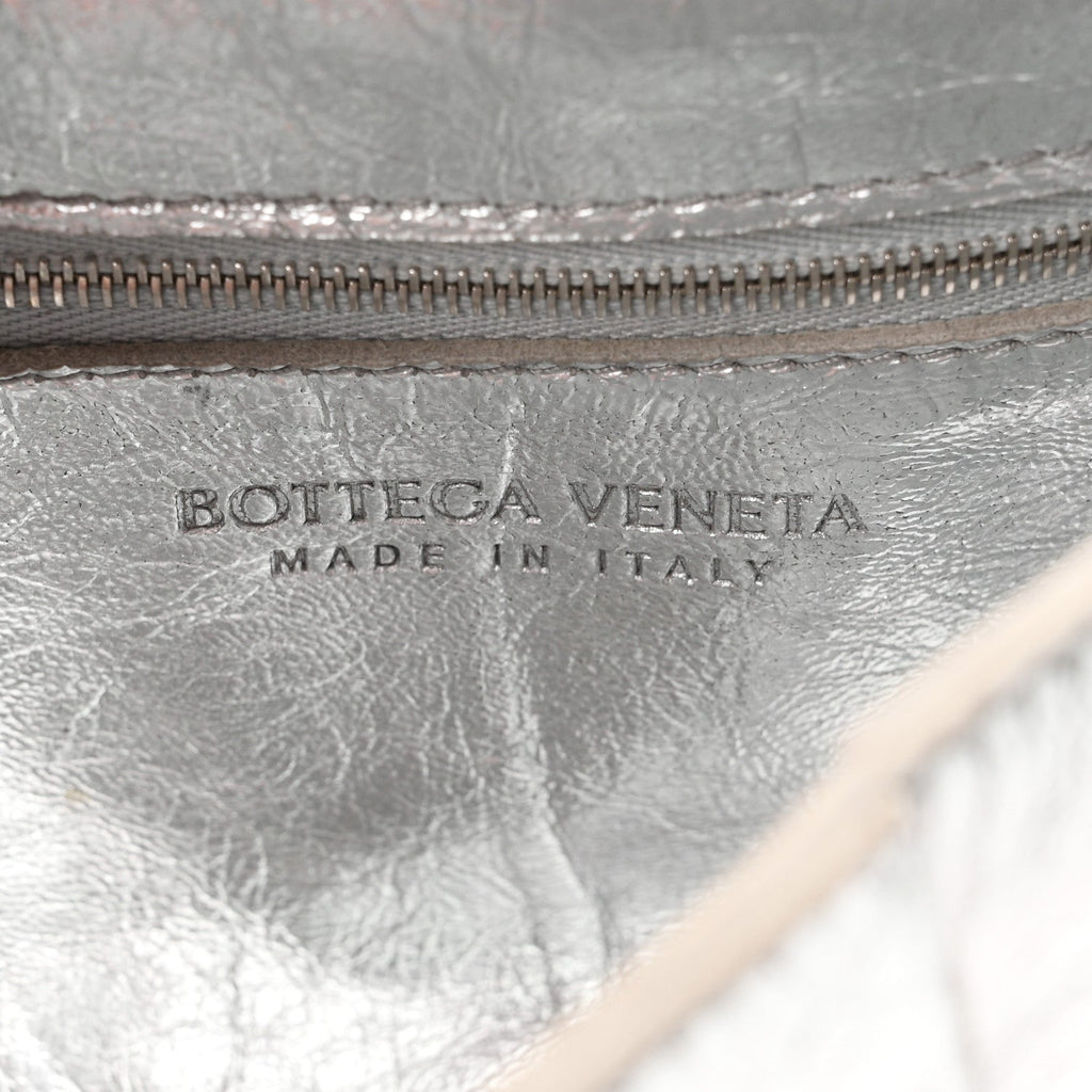 Metallic Lambskin Maxi Intrecciato Cassette Crossbody Bag Silver