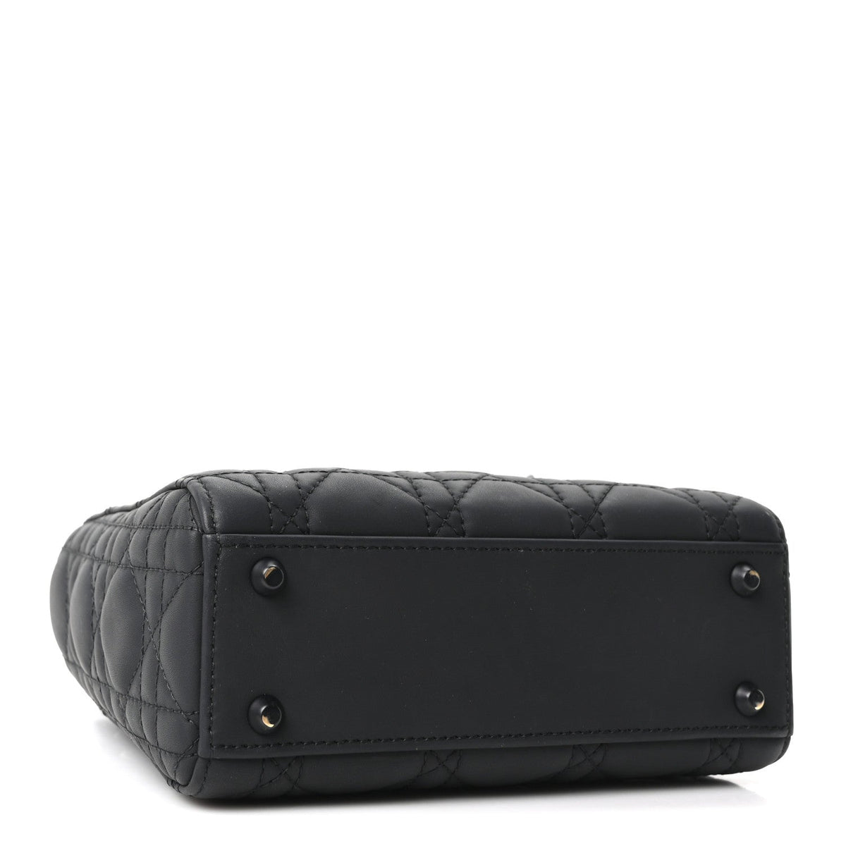 Ultra Matte Calfskin Cannage Mini Lady Dior Black