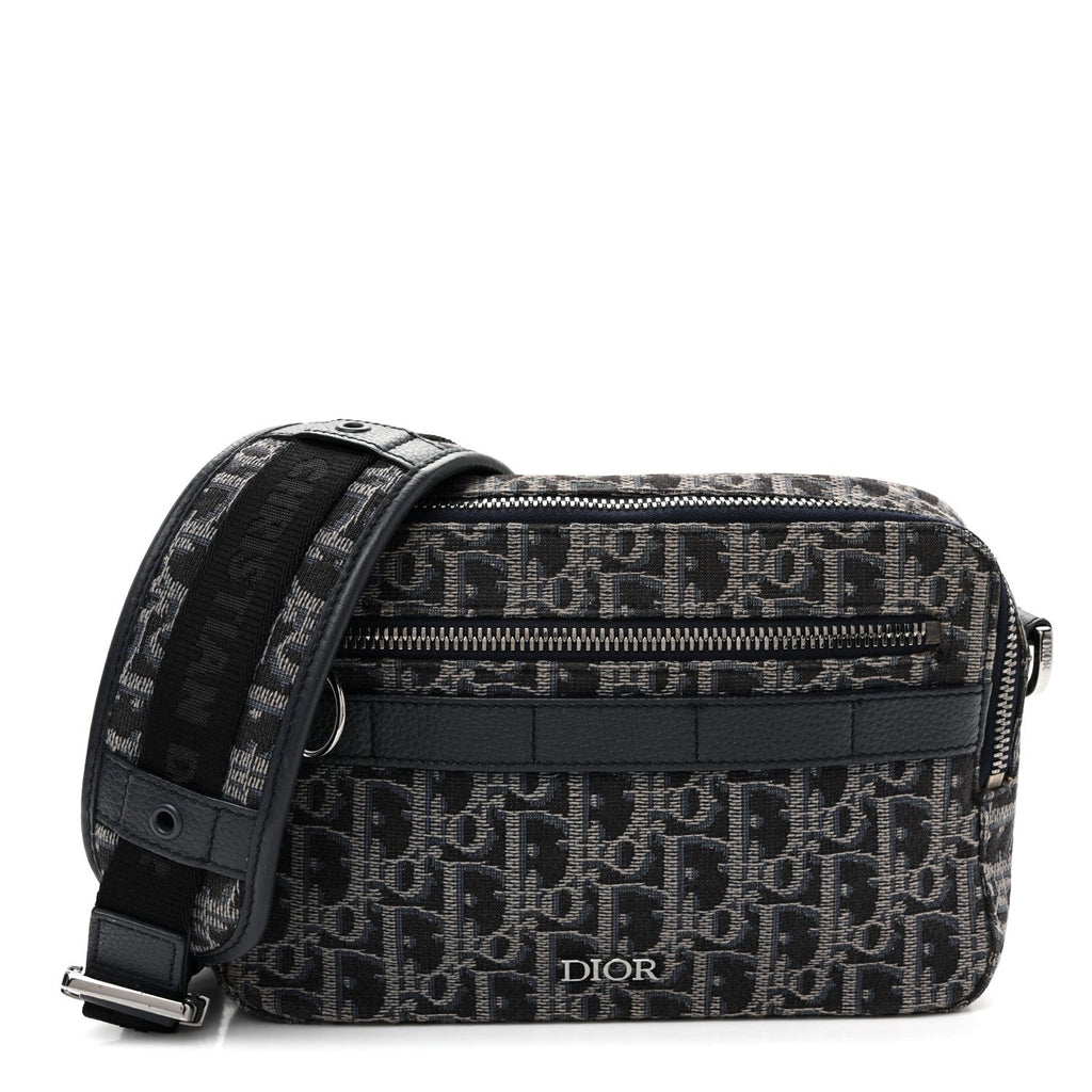 HOMME Oblique Jacquard Safari Messenger Navy Blue