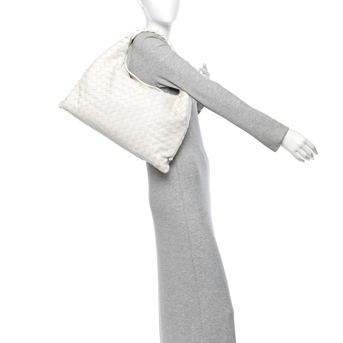 Calfskin Intrecciato Small Hop White