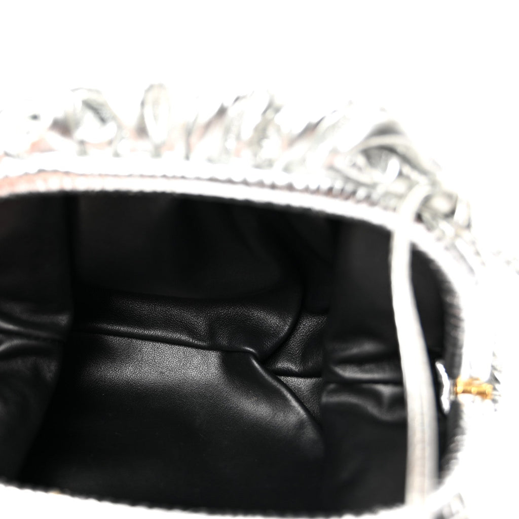 Metallic Bark Calfskin The Mini Pouch Silver
