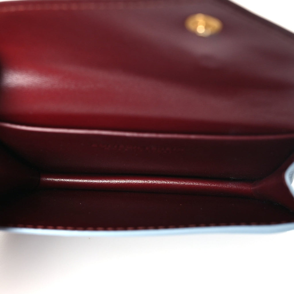 Nappa Intrecciato Small Check Bi-Fold Zip Wallet Ice Cherry