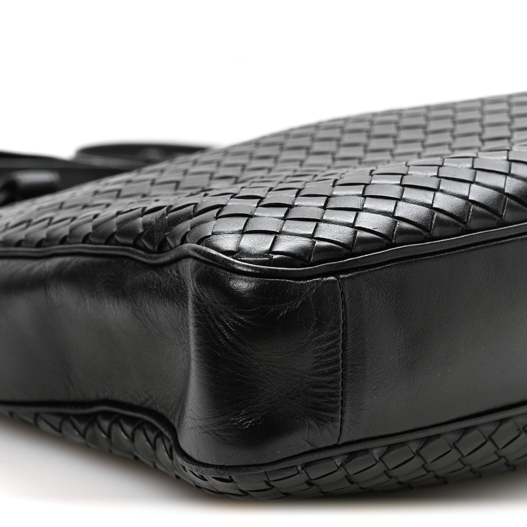 Nappa Intrecciato Front Pocket Convertible Tote  Black